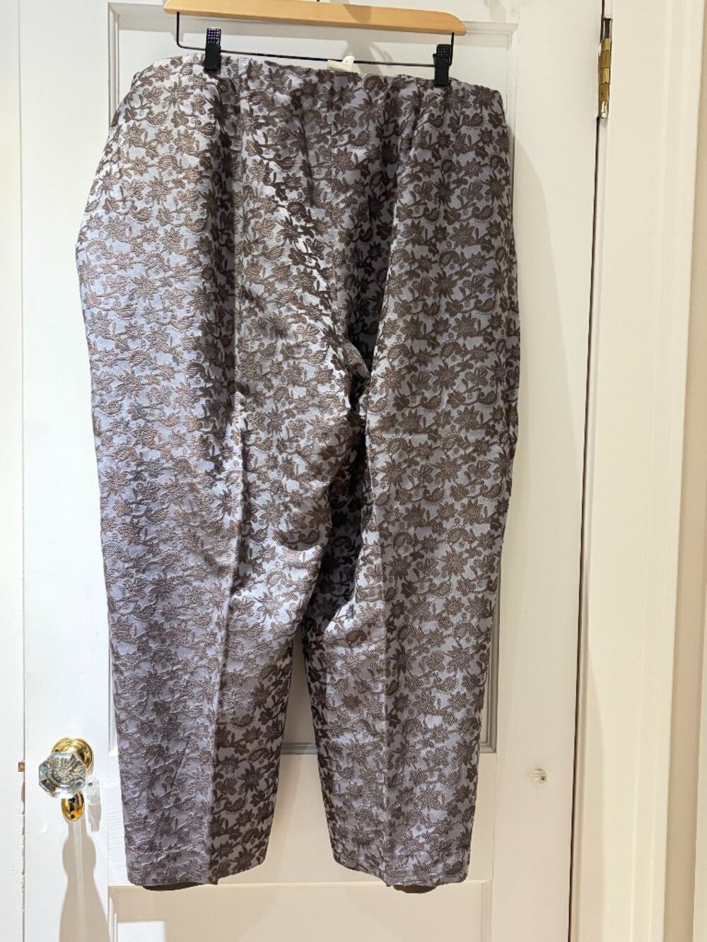 Sigrid Olsen Silk Jacquard Crop Pants Size 22 W - Picture 3 of 7